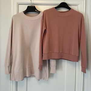 2 for 1 aerie Crewneck Sweaters - Blush and Dusty Rose